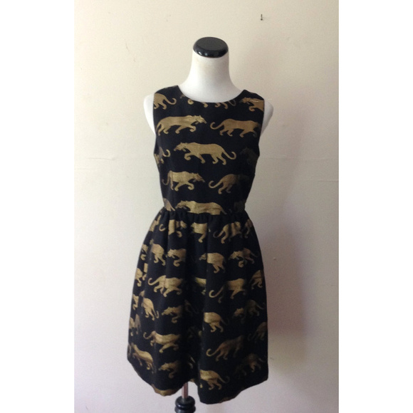 Anthropologie Eyedoll PANTHERE cat print dress - Picture 5 of 7